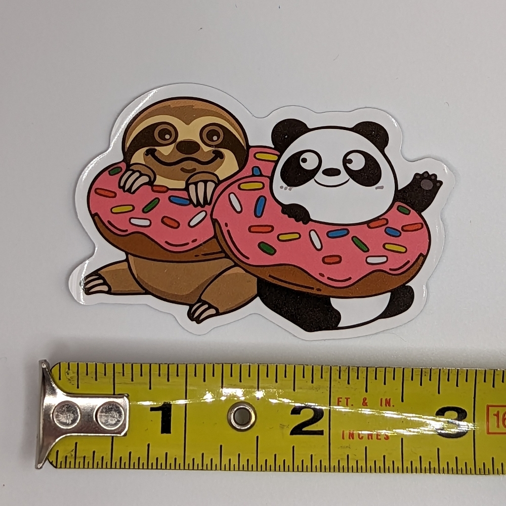 Sloth Panda Donuts Sticker - Picture 2 of 2